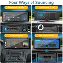 apple play car stereo with 4 ways of sounding, built-in speaker, aux, FM, bluetooth audio