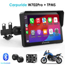 Carpuride W502 Pro / W702 Pro Wireless Motorcycle Stereo with Optional TPMS | Dual Bluetooth Intercom, Compass & Barometer
