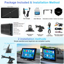 packing list: 7 inch car screen, car charger, mount brackets, rear view camera, etc.