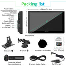 packing list: 9 inch car screen, car charger, mount brackets, steering wheel remote control, etc.