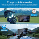 Compass and barometer features for motorcycle navigation