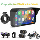 Carpuride W603D with TPMS Option | Wireless Portable Motorcycle Stereo with HD Dual Cameras