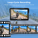 Carpuride W702S Plus Wireless Portable Motorcycle Stereo | Plug-and-Play BM05 Bracket | Install Apps | Built-in GPS | Dual Cameras