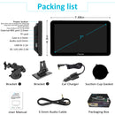 packing list: 7 inch car screen, car charger, mount brackets, user manual, etc.