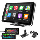 Car Stereo with Carplay/Android Auto,7" IPS Touch Screen,Silver Frame,Plug and Play Quick Install, Suitable for All Cars,Multimedia Player with Bluetooth, Mirror Link, Google and Siri Assistant