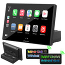 CARPURIDE Wireless Portable Car Stereo with Light-Sensitive,Dual 4Ω3W speakers, 9 Inch IPS Touchscreen Car Radio Receiver Works with Carplay/Android Auto/Mirror Link/Bluetooth/Google/Siri/WiFi/GPS Navigation