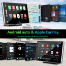CARPURIDE Wireless Portable Car Stereo, support Google and Siri Assistant, 9 Inch IPS Touch screen, Car Radio Receiver with Carplay/ Android Auto/GPS /Mirror link/Bluetooth/FM/Light-sensing/EQ effect，Silver Frame