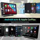 CARPURIDE W706 Wireless Portable Car Stereo Silver Frame
